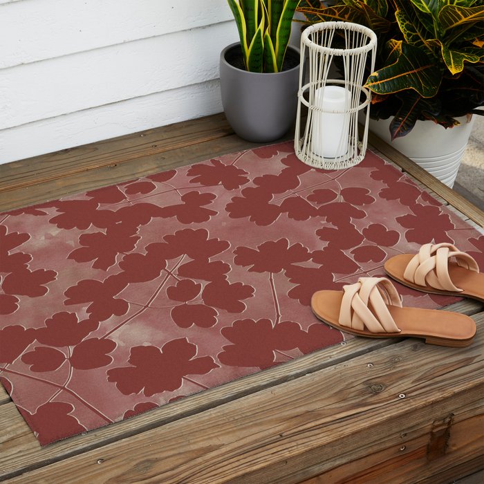 Shadow Poppies - Rust Outdoor Rug Gallery Image 2