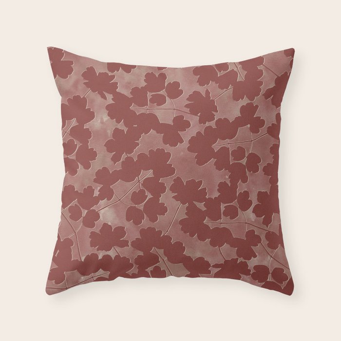 Shadow Poppies - Rust Throw Pillow Gallery Image 6