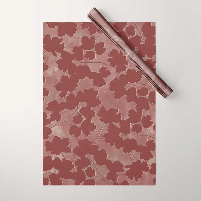 Shadow Poppies - Rust Wrapping Paper Gallery Image 1