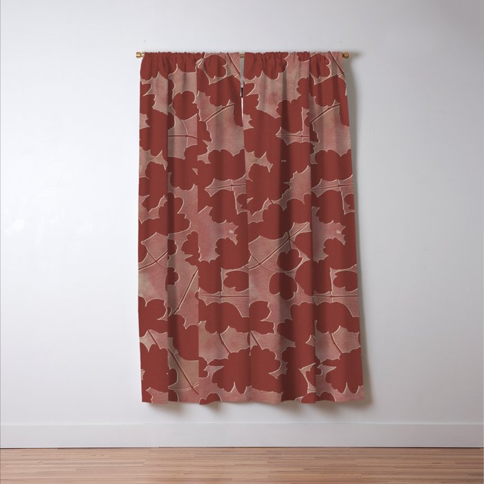 Shadow Poppies - Rust Window Curtain Gallery Image 3
