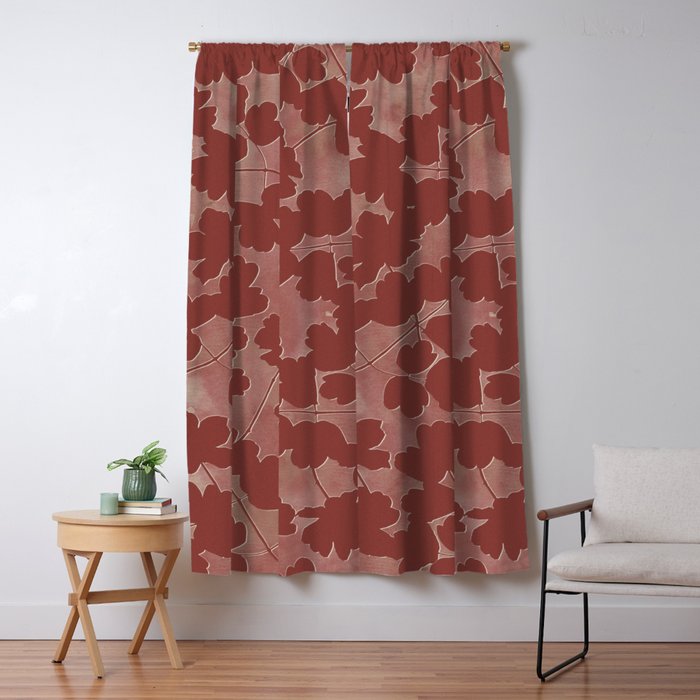 Shadow Poppies - Rust Window Curtain Gallery Image 5