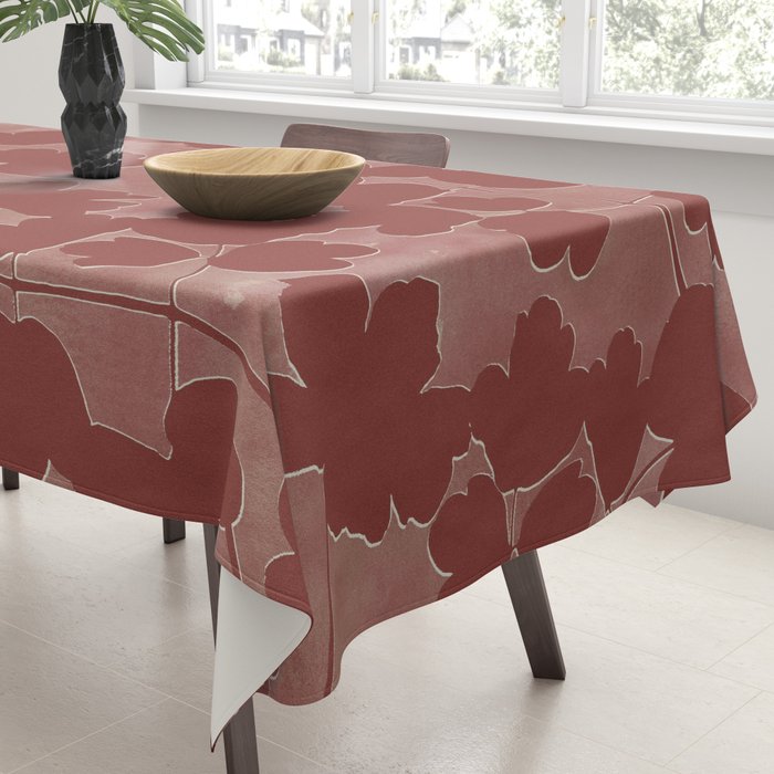 Shadow Poppies - Rust Tablecloth Gallery Image 3