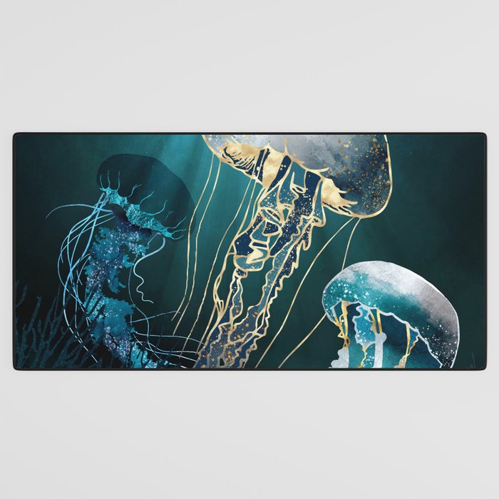 Metallic Jellyfish V Desk Mat Gallery Image 3