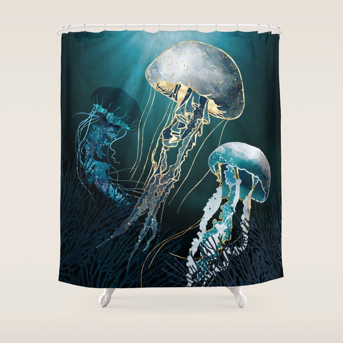 Metallic Jellyfish V Shower Curtain Gallery Image 1
