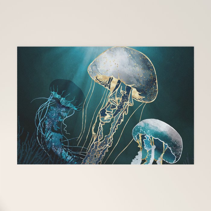 Metallic Jellyfish V Welcome Mat Gallery Image 1