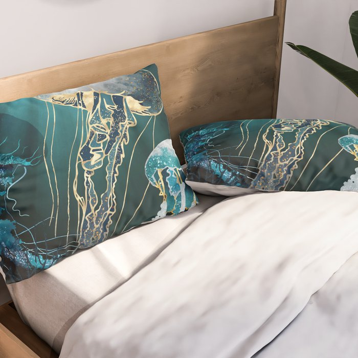 Metallic Jellyfish V Pillow Sham Gallery Image 2
