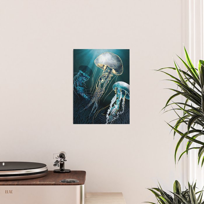 Metallic Jellyfish V Poster Gallery Image 2