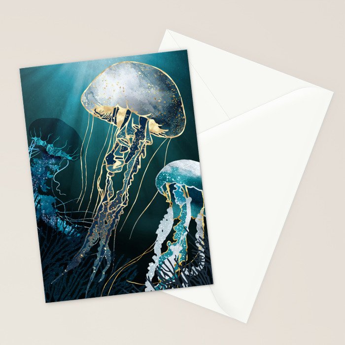 Metallic Jellyfish V Stationery Card Gallery Image 2