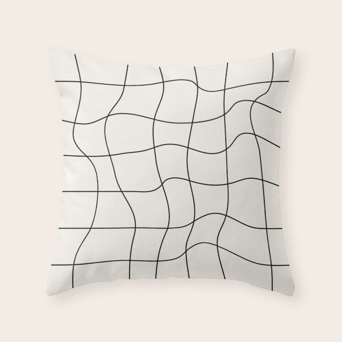 Warp Grid: Off-White Day Edition Throw Pillow Gallery Image 1
