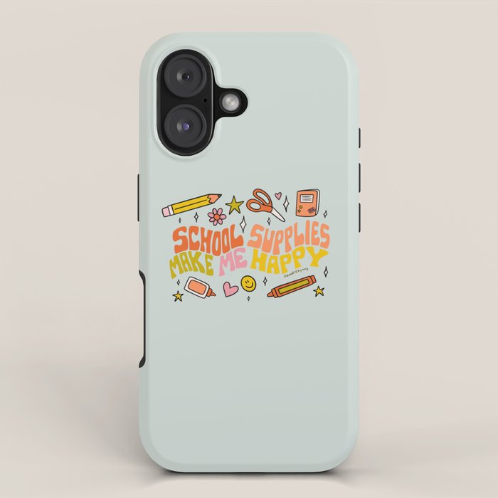School Supplies Make Me Happy iPhone Case Gallery Image 1