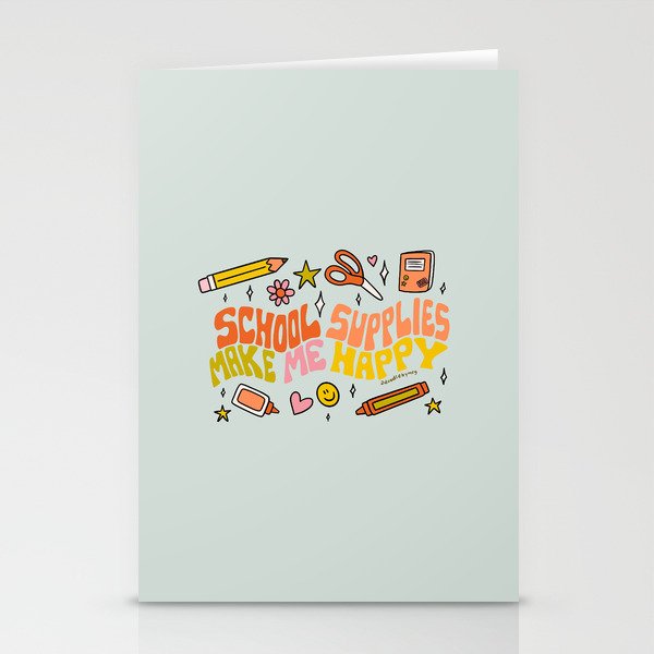 School Supplies Make Me Happy Stationery Card Gallery Image 2