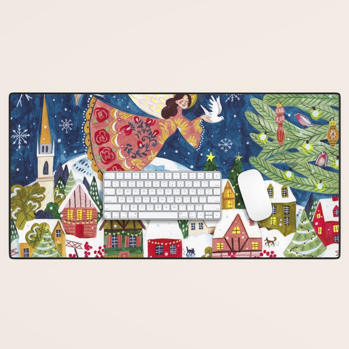 Christmas angel of peace Desk Mat Gallery Image 1