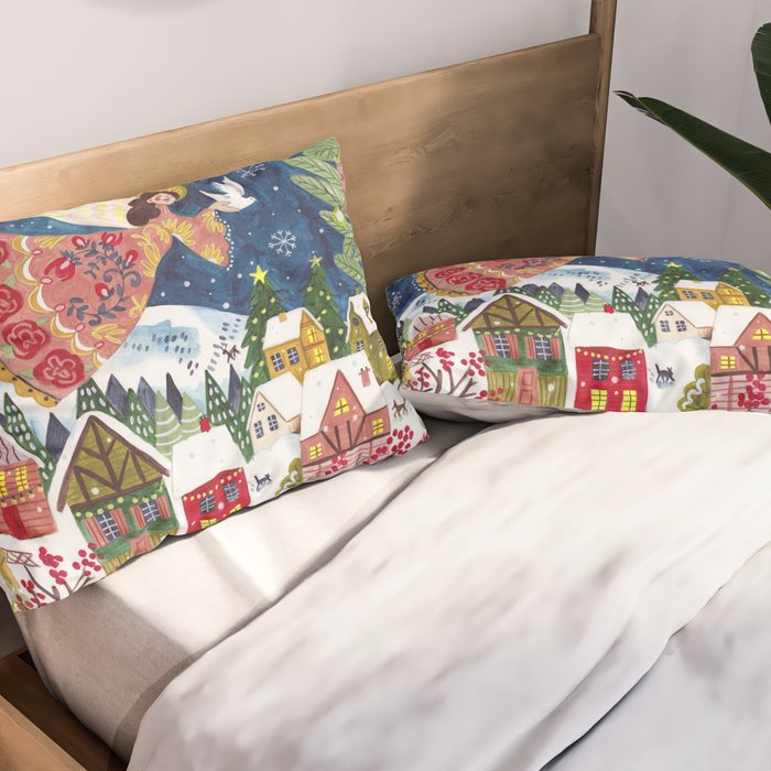 Christmas angel of peace Pillow Sham Gallery Image 2