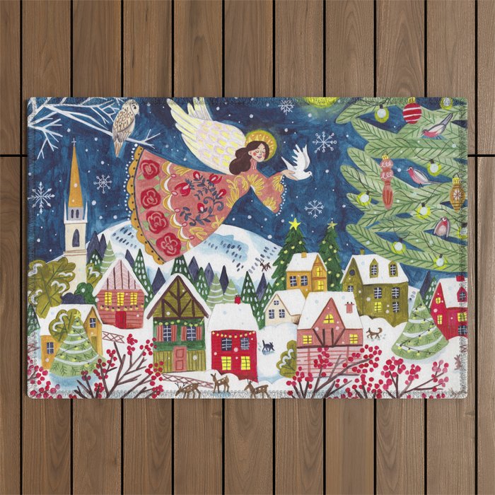 Christmas angel of peace Outdoor Rug Gallery Image 1