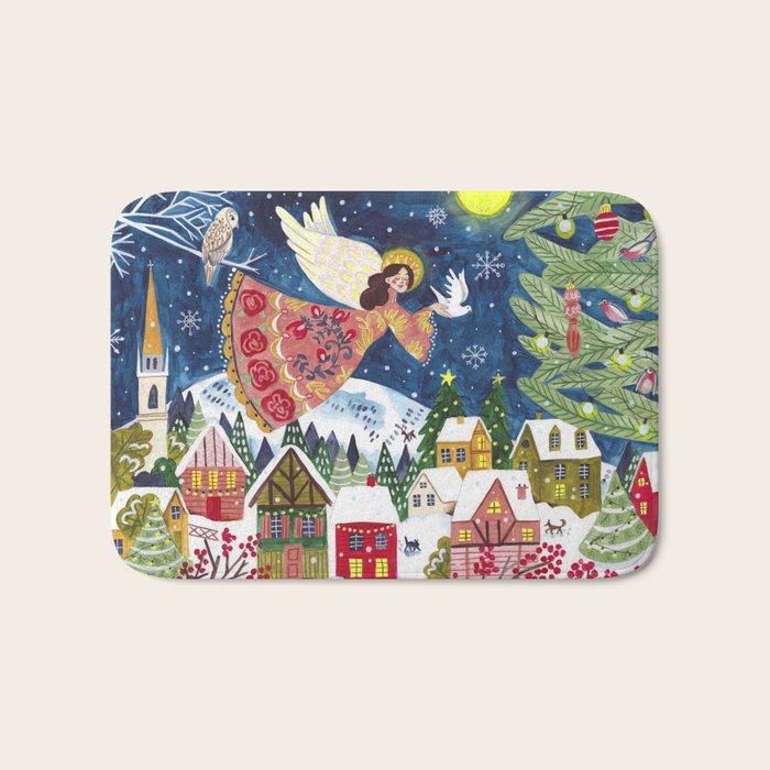 Christmas angel of peace Bath Mat Gallery Image 1