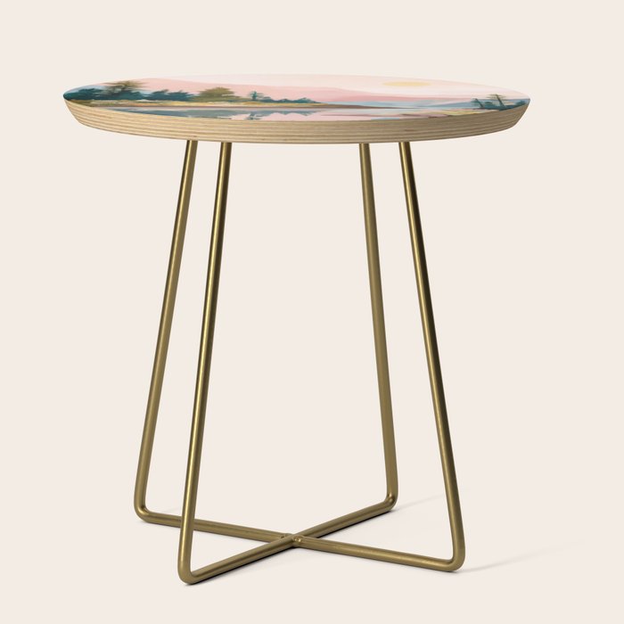Pastel Mountain Lake Side Table Gallery Image 1