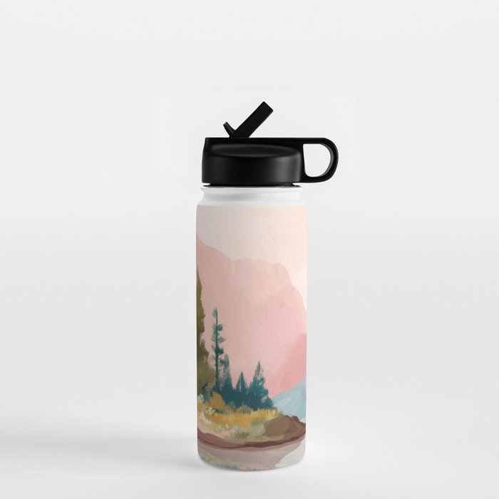 Pastel Mountain Lake Water Bottle Gallery Image 1