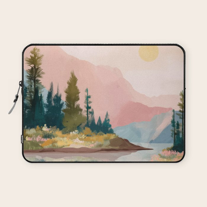 Pastel Mountain Lake Laptop Sleeve Gallery Image 1