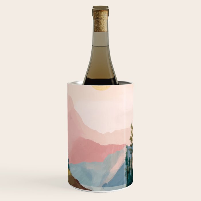 Pastel Mountain Lake Wine Chiller Gallery Image 3