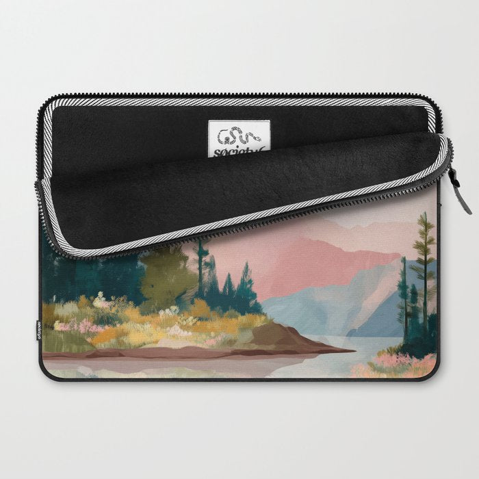 Pastel Mountain Lake Laptop Sleeve Gallery Image 2