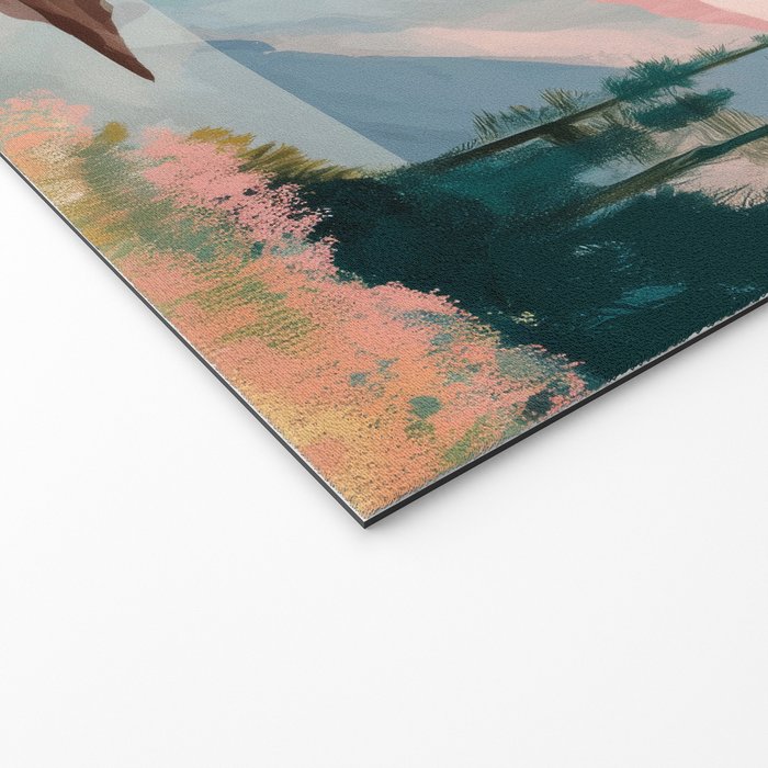 Pastel Mountain Lake Welcome Mat Gallery Image 2