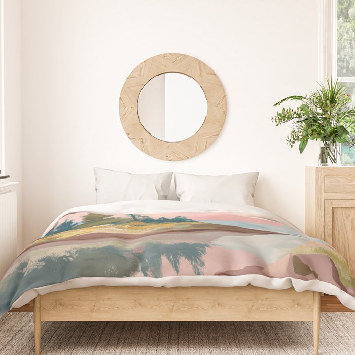 Pastel Mountain Lake Duvet Cover Gallery Image 3