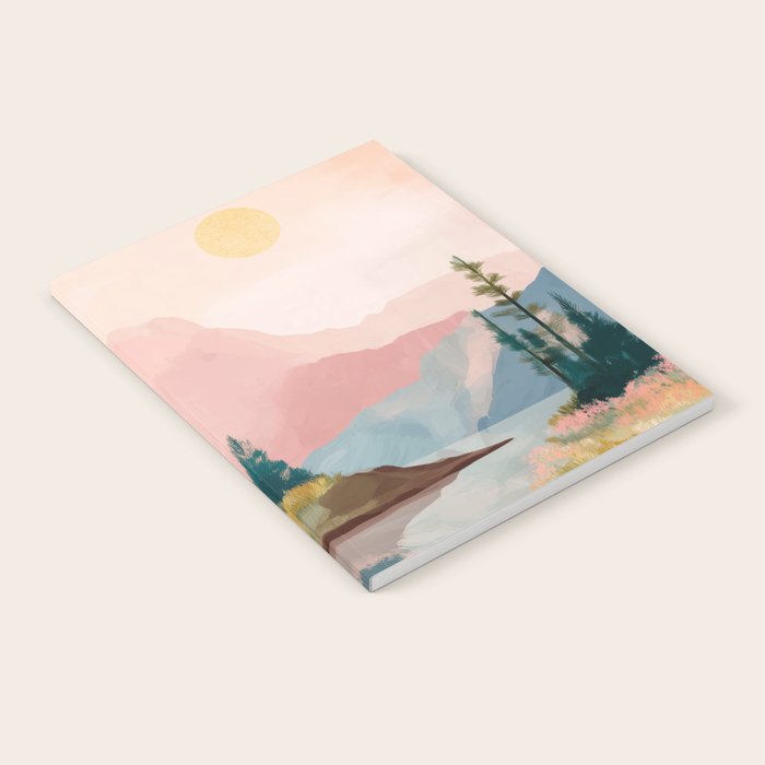 Pastel Mountain Lake Notebook Gallery Image 1