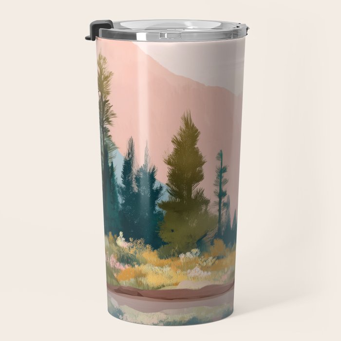 Pastel Mountain Lake Travel Mug Gallery Image 3