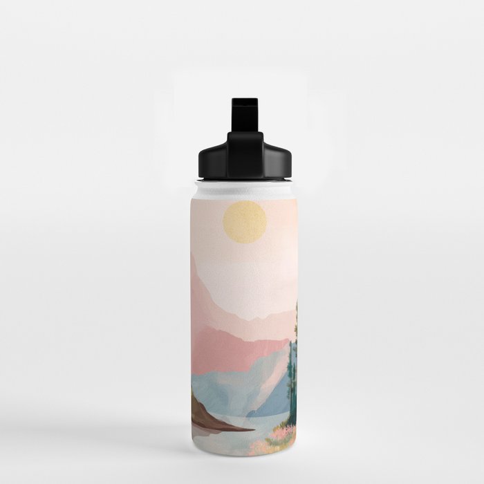 Pastel Mountain Lake Water Bottle Gallery Image 2