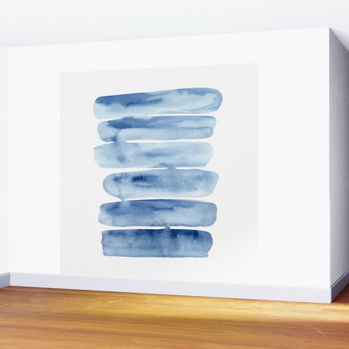 Blue Lines | Watercolor Painting Wall Mural Gallery Image 2