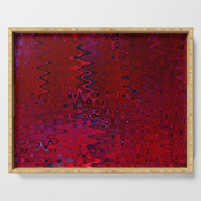 Red And Purple Abstract Painting Serving Tray Gallery Image 1