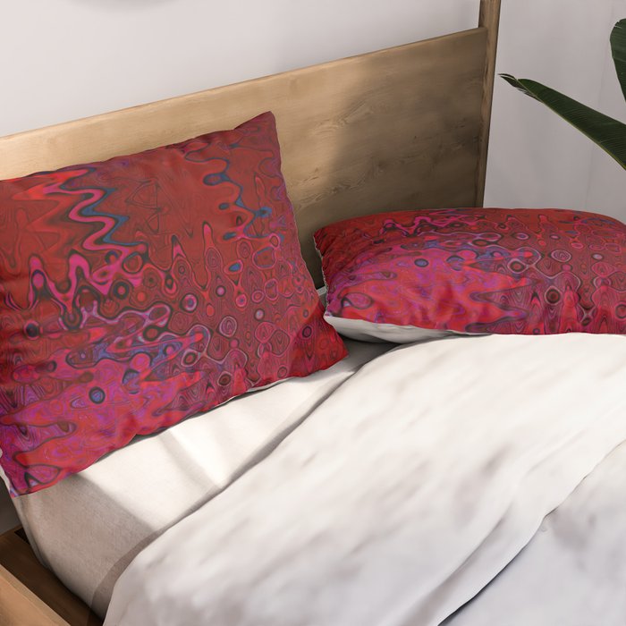 Red And Purple Abstract Painting Pillow Sham Gallery Image 2