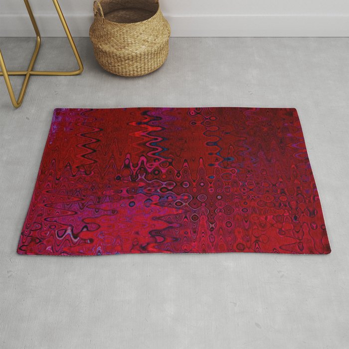 Red And Purple Abstract Painting Rug Gallery Image 1