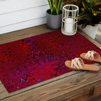 Red And Purple Abstract Painting Outdoor Rug Gallery Image 2