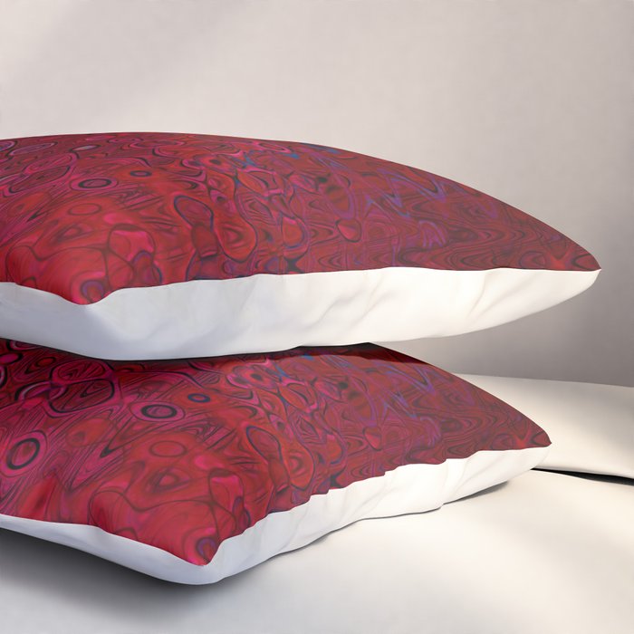 Red And Purple Abstract Painting Pillow Sham Gallery Image 3