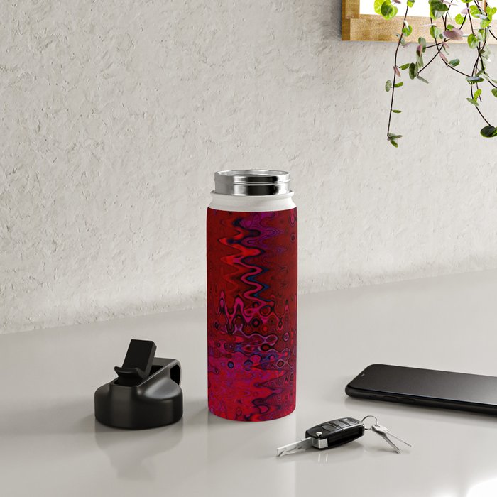 Red And Purple Abstract Painting Water Bottle Gallery Image 4
