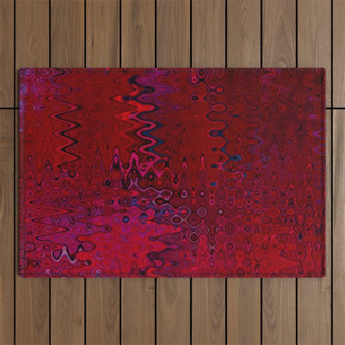Red And Purple Abstract Painting Outdoor Rug Gallery Image 1
