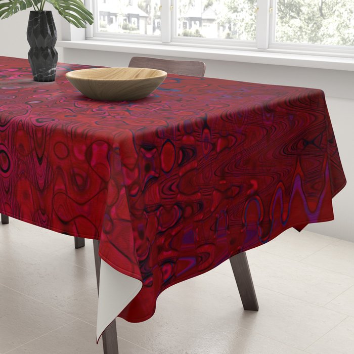 Red And Purple Abstract Painting Tablecloth Gallery Image 3