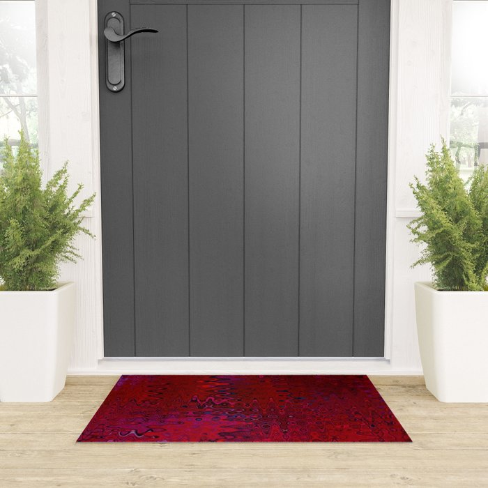 Red And Purple Abstract Painting Welcome Mat Gallery Image 3