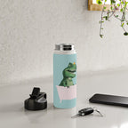 Playful T-Rex in Bathtub in Green Water Bottle Gallery Image 4