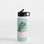 Playful T-Rex in Bathtub in Green Water Bottle Gallery Image 1