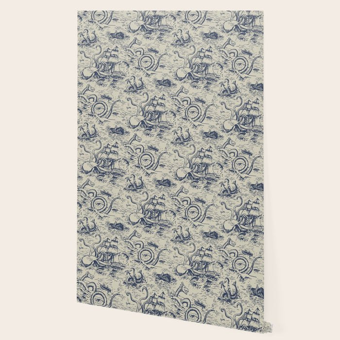 Mythical Sea Creatures Toile de Jouy Wallpaper Gallery Image 2