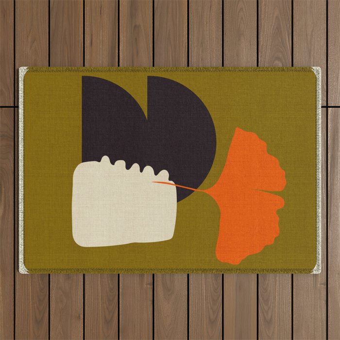 boho minimal fall shapes Outdoor Rug Gallery Image 1