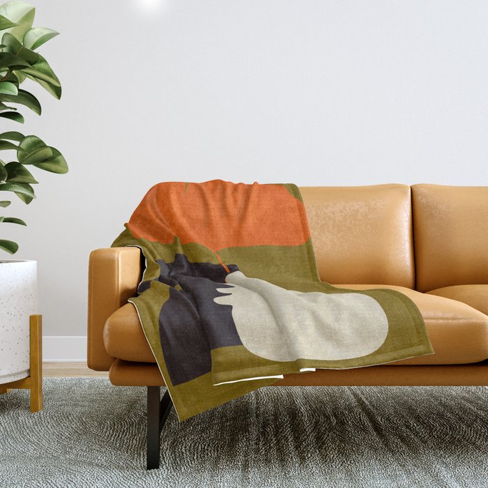 boho minimal fall shapes Throw Blanket Gallery Image 1
