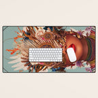 Blossom in a golden asymmetry Desk Mat Gallery Image 1