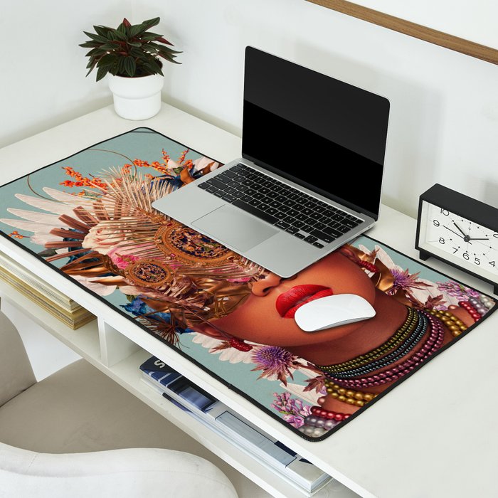 Blossom in a golden asymmetry Desk Mat Gallery Image 2
