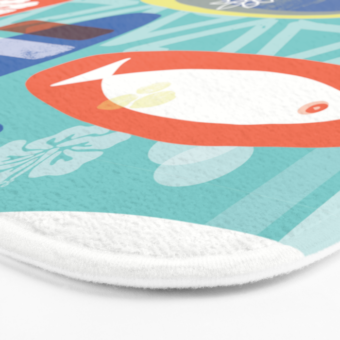 Vintage Surfboards Pattern Bath Mat Gallery Image 3