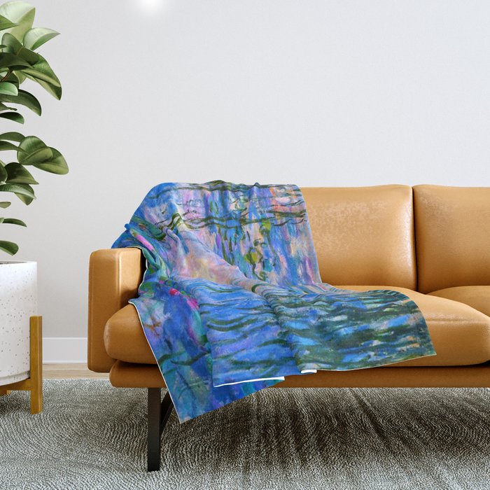 Claude Monet Water Lilies Throw Blanket Gallery Image 1