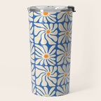 Vintage daisy flower art pattern Travel Mug Gallery Image 2