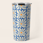Vintage daisy flower art pattern Travel Mug Gallery Image 1